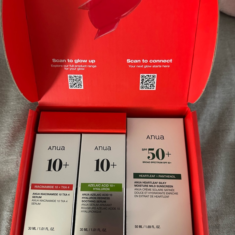 Anua Skincare Serum & Face Oil Set - Red, White, Green